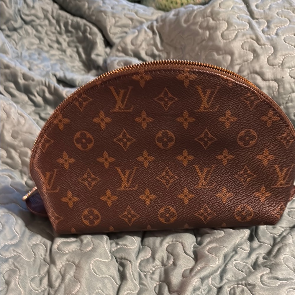 Monogram makeup bag